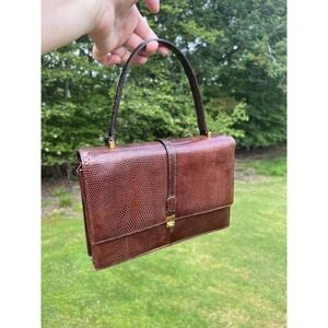 Vintage Fassbender Leather Shoulder Handbag Made In England Turn Lock and Wallet